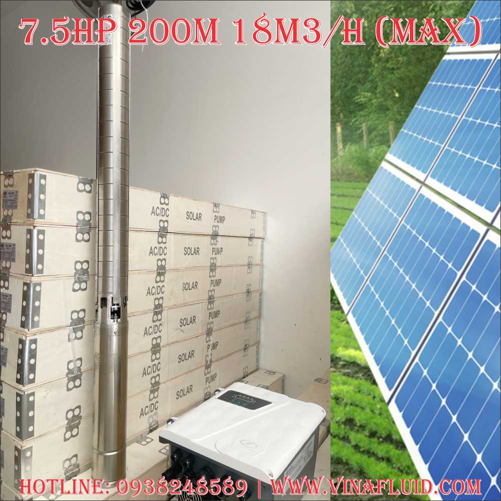 Bơm Hỏa Tiễn NLMT 7.5HP Cột Áp 200m | 18m3/h tối đa