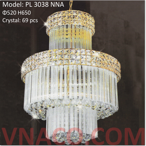 Catalogue đèn trang trí, Đèn chùm Phalê Model PL 3038 NNA
