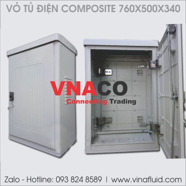 Vỏ tủ điện Composit lắp ngoài trời kích thước 760x500x340
